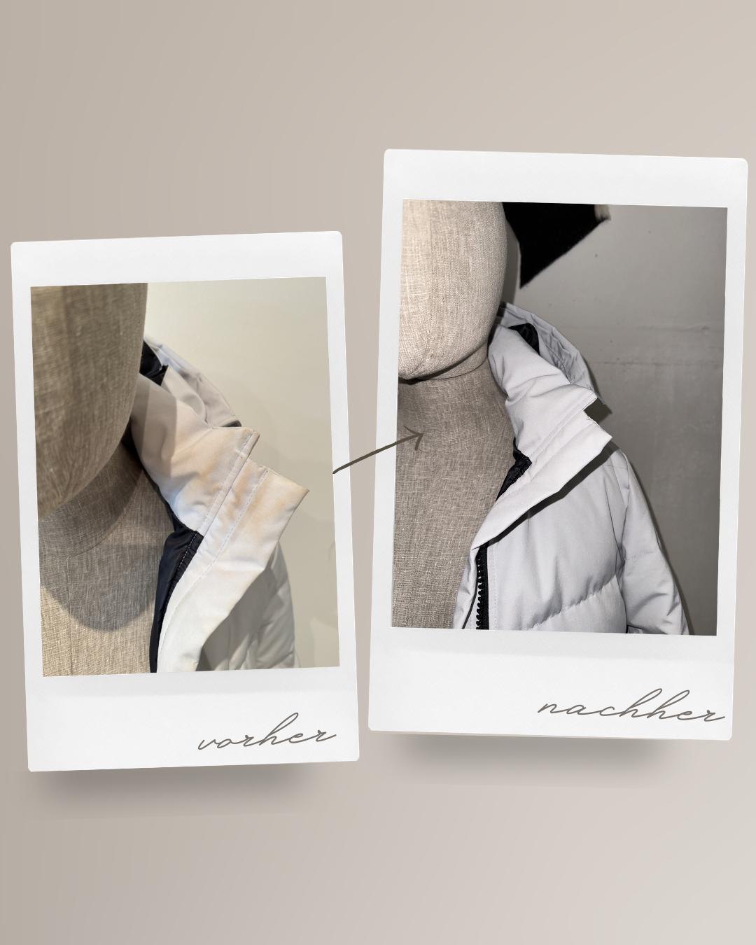 Vorher-Nachher: Pufferjacke